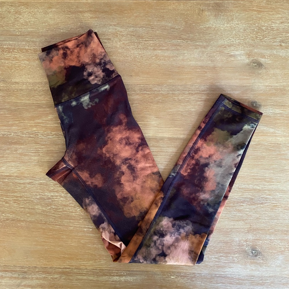 Fleo Tie-Dye Rust & Olive High-Waist Leggings